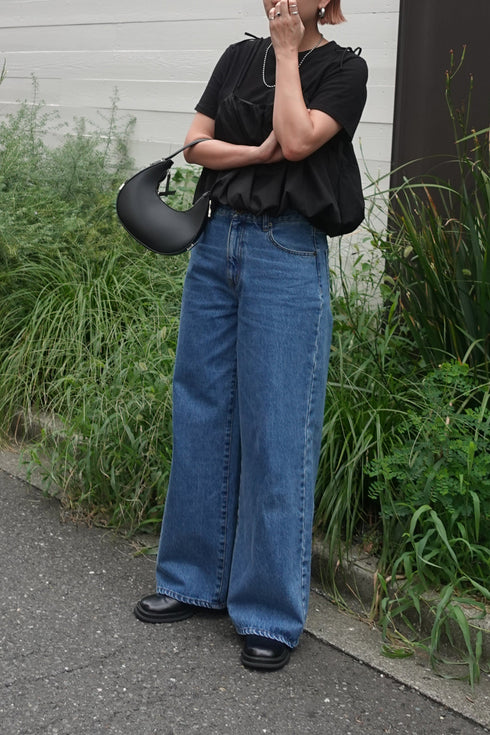 2wayチェックレイヤードデニム